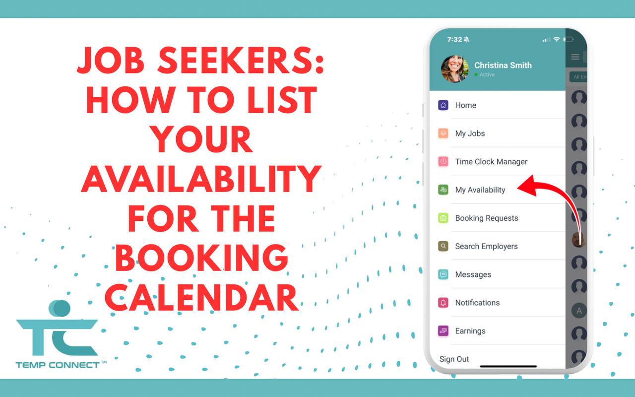 Job Seekers: How to List Your Availability for the Booking Calendar