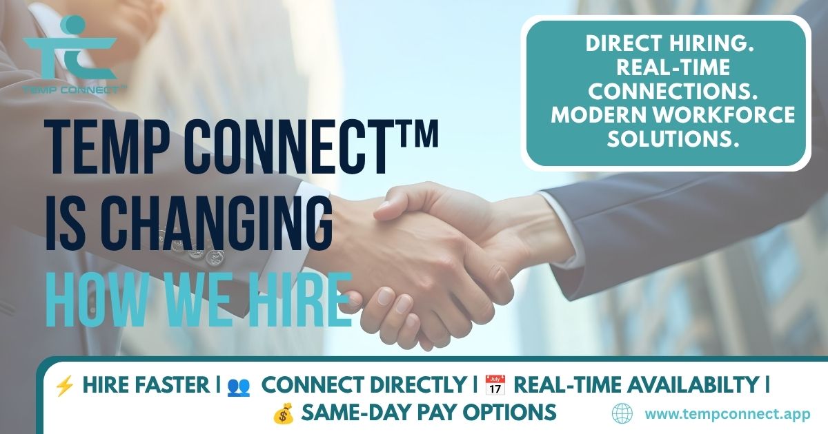 Temp Connect graphic highlighting how the platform is changing the hiring experience