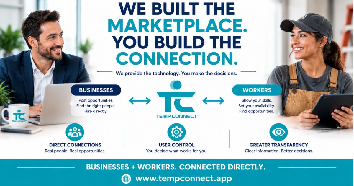 Employer and worker connecting directly through the Temp Connect™ workforce marketplace.