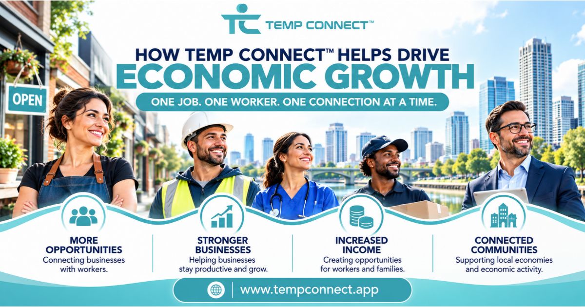 temp-connect-economic-growth-one-job-one-worker.png Temp Connect™ connects businesses and workers through a global direct-hiring marketplace designed to support employment opportunities, business productivity, and economic growth.